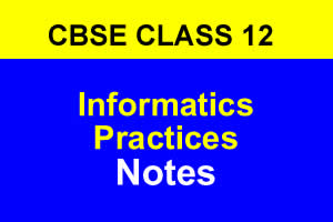 CBSE Class 12 informatics Practices notes